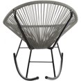 thumbnail image 2 of Chaise à bascule Acapulco – Chaise à bascule élégante pour l'intérieur et l'extérieur avec un siège tissé gris confortable et un cadre noir élégant, parfaite pour se détendre dans votre jardin, patio, 2 of 3
