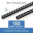 thumbnail image 6 of (2 pack) Mead CombBind Binding Spines 34 Black 125 Pack - Binding Spines, 6 of 8