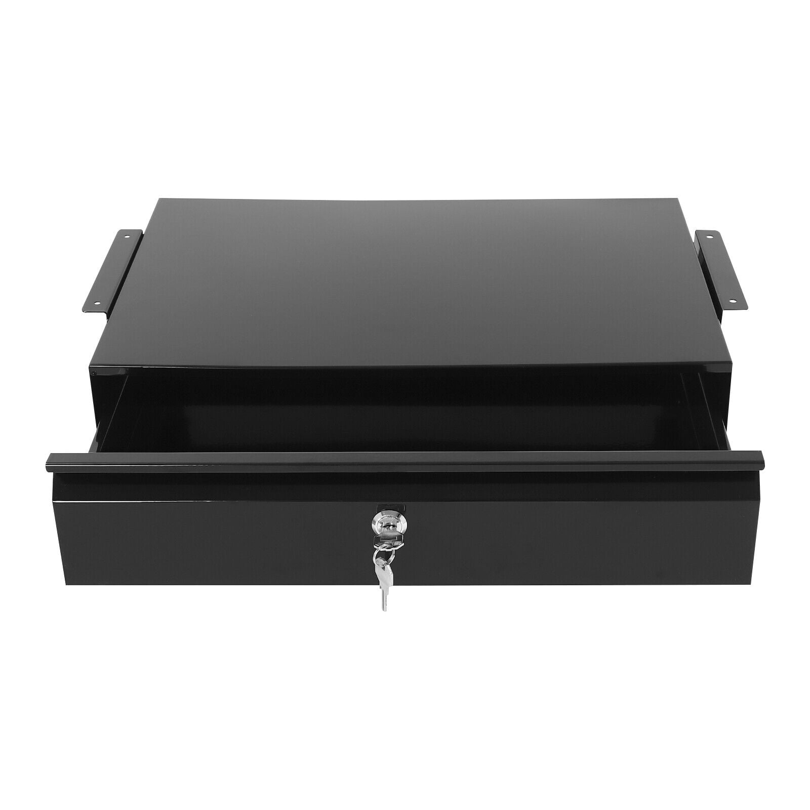 Under Desk Mounted Sliding Pull-out Drawer, Drawer Storage Organizer, Modern Pull-out Drawer Black Rectangular