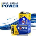 thumbnail image 3 of PKCELL 9V Batteries - Long-Lasting, 3 Year Shelf Life - Zinc Carbon 9 Volt Battery, 10 Pack, 3 of 4