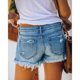 thumbnail image 4 of Pantalones cortos de mezclilla desgastados, pantalones cortos de mezclilla transpirables y de moda para mujer, pantalones cortos de mezclilla de botonadura recta diseñados para el futuro, 4 of 6
