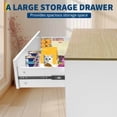 thumbnail image 3 of Juiluna Hidden Cat Litter Box Enclosure Furniture, 31.5'' Wooden Dog Proof Cat Litter Box Enclosure Cabinet with Drawer and 2 Sisal Doors, Corner Kitten Cats Cabinet White, 3 of 9