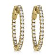 thumbnail image 2 of Prong-Set Diamond Hoop Earrings in 14k Yellow Gold (1.00ct), 2 of 3