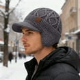 thumbnail image 5 of Winter Beanie with Brim and Ear Flaps, Outdoor Warm Lined Knit Hat Stocking Caps for Men Women, 5 of 5