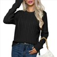 thumbnail image 2 of Suéter Informal Holgado de Larga con Cuello Alto y Corte Clásico para Mujer Negro XL, 2 of 10