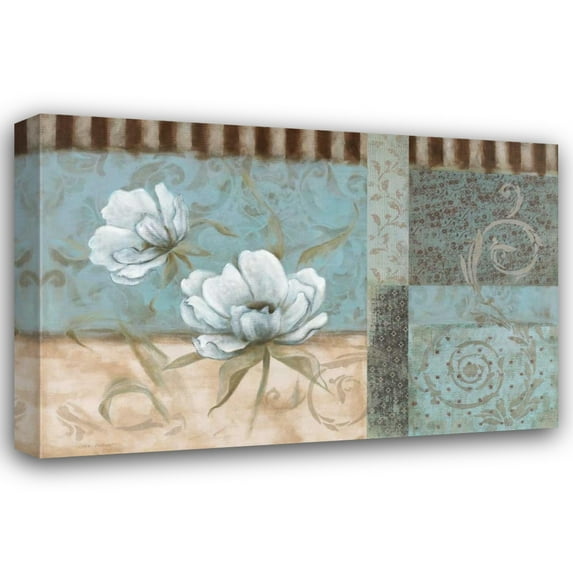Carol Robinson 44x31 Gallery Wrapped Canvas Wall Art Titled - Crystal Blue Peony