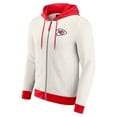 thumbnail image 2 of Men's Darius Rucker Collection by Fanatics Cream Kansas City Chiefs Distressed Graphics Full-Zip Hoodie, 2 of 6