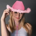 thumbnail image 3 of Wowstyle Furry Pink Hat Western Cowgirl Hat for Women Cosplay Party Costumes Inflatable Cowboy Festival Outfit Cap, 3 of 6