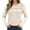 Beige, variant on XIAONU Womens T Shirts pleasure Ribbed baggy Pullover Tee Hollow Utetheisa Kong Long Sleeved Round Neck Solid Color T-Shirt Top