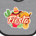 thumbnail image 4 of Inktastic Fiesta with Sombrero Taco Cactus Lime Red Pepper and Guitar in Background Boys or Girls Baby Bib, 4 of 4
