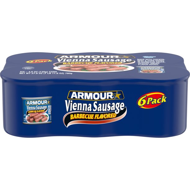 Armour Star Vienna Sausage, Barbecue Flavored, Canned Sausage, 4.6 OZ