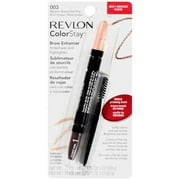 Revlon Colorstay Brow Enhancer Tinted Wax and Highlighter, 003 Medium Brown/Soft Pink, 1ct