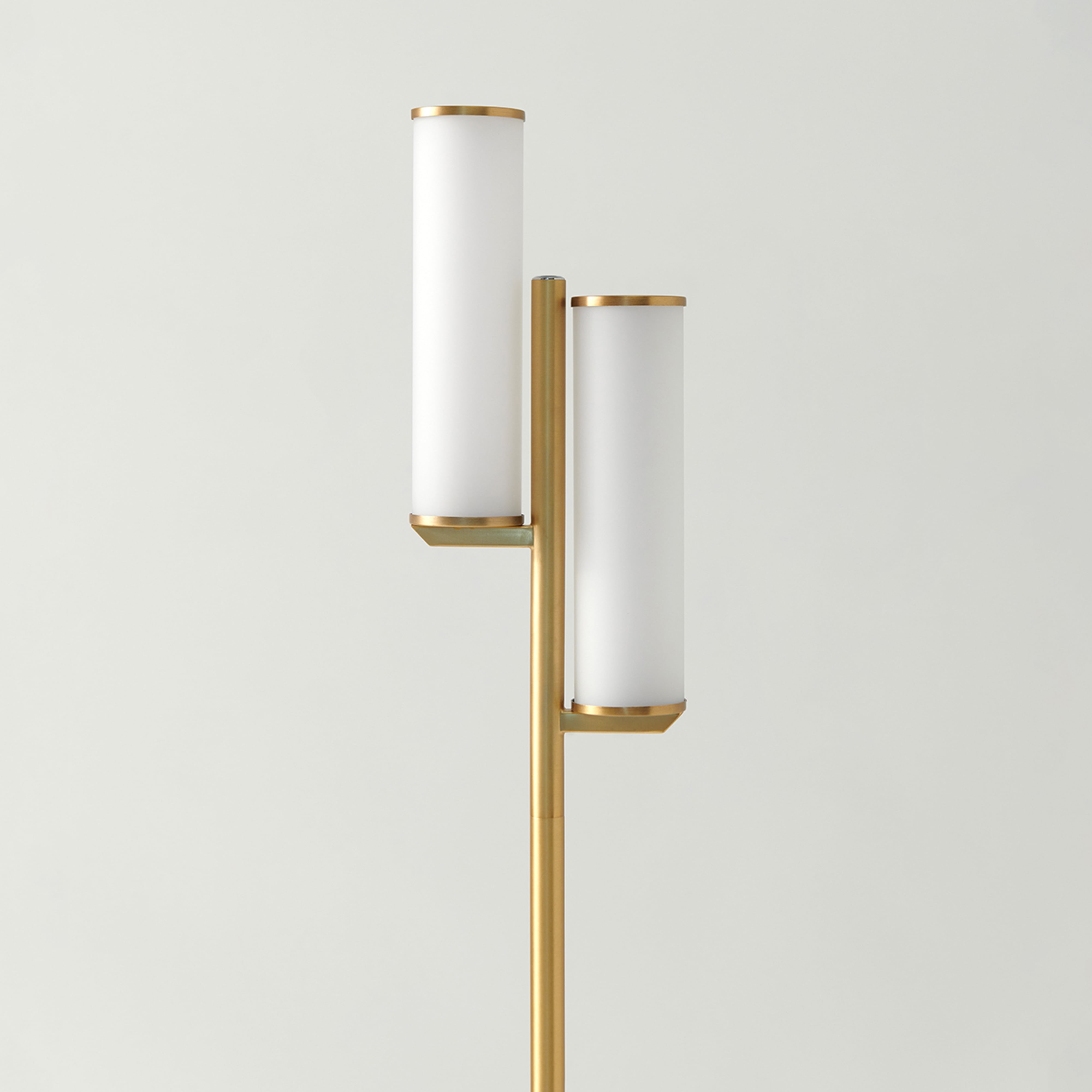 Brightech Gemini Mid Century Modern LED Floor Lamp with 3-Way Dimmer - Brass