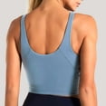 thumbnail image 4 of RYRJJ Women's Longline Sports Bra Wirefree Padded Racerback Medium Support Yoga Bras Gym Running Workout Tank Tops(Blue,M), 4 of 4