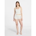 thumbnail image 2 of No Boundaries Single Jersey Lace Sleep Shorts, Women's XXS-3X, 2 of 5