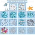 thumbnail image 4 of DIY Ocean Jewelry Making Finding Kit Including Starfish & Dolphin & Chips Synthetic Turquoise & Natural Shell & Imitated Gemstone Acrylic Beads Iron Ring Alloy Pendant & Clasps Mixed Color 406Pcs/box, 4 of 9