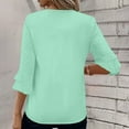 thumbnail image 6 of Blouse for Women Dressy Casual Summer Chiffon 3/4 Sleeve Tops Business Work Shirts Double Layered Tunic Evening Party, 6 of 6