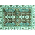 thumbnail image 1 of Ahgly Company Machine Washable Indoor Rectangle Abstract Turquoise Blue Modern Area Rugs, 2' x 4', 1 of 4