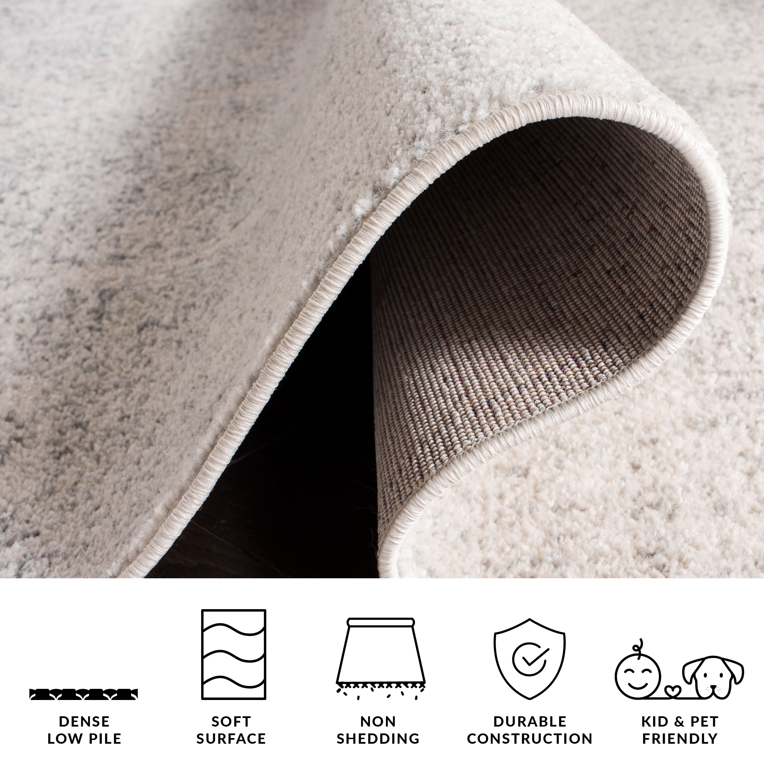 Safavieh Madison Leighton Geometric Area Rug, Ivory/Silver, 3' x 3' Round