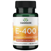 Swanson Vitamin E 180 mg (400 Iu) 60 Softgels