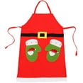 thumbnail image 6 of LABRIMP Adults Christmas Baking Apron 1Pcs Red Cloth Fashionable Printed For Professional Cooking 81x51cm, 6 of 8