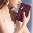 thumbnail image 5 of Crossbody Strap Wallet Case For iPhone 16 , Magnetic Book Envelope Design PU Leather Shoulder Strap Hand Wrist Stand Flip Cards Slots Cover with wrist Strap for iPhone 16,Winered, 5 of 14