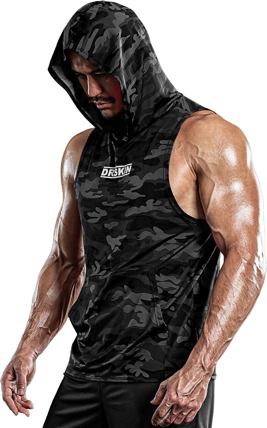 hooded muscle tee