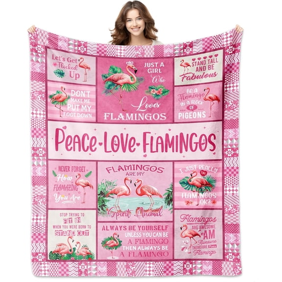 Flamingo Gifts for Women, Flamingo Gifts Blanket 60"X50", Flamingos Gift for Girls Woman Lovers Birthday, Flamingos Gift Decorations for Mothers Day Christmas