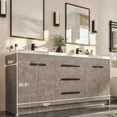 thumbnail image 2 of Eviva Lugano 60" Cement Gray Modern Bathroom Vanity with White Integrated Acrylic Sink, 2 of 7