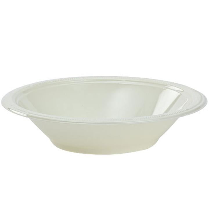 Exquisite 50 Ct. Ivory Disposable Plastic Bowls Bulk Cream Colored