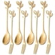 thumbnail image 1 of Juego de 16 cucharas y tenedores de postre, tenedores para tartas, cucharas de café, tenedores para frutas, acero inoxidable, dorado, 1 of 5