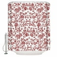 thumbnail image 2 of Red Boho Flower Bathroom Curtain 72 Inch Shower Curtain with Hooks, Vintage Paisley Farmhouse Pattern Waterproof Polyester Bath Curtain Washable Bathtub Curtain 72''x 72'', 2 of 6