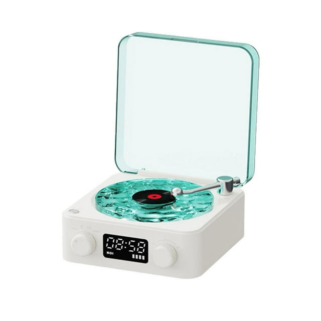 MesaSe The Waves Vinyl Player Waves Vintage Vinyl Record Player Bluetooth Speaker with Adjustable Ambient Lights 4Mode Wireless Waves Vinyl Record Player Bluetooth Speaker Audio Turntable