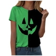 thumbnail image 5 of Landzoo Halloween Women'S T-Shirt Colorblock Short Sleeve Round Neck Tops Party Casual Women Tees Size L Green, 5 of 7