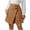 Coffee, variant on JNGSA Women's Button Front High Waist Asymmetrical Wrap Short Skirt Casual Comfort Mini Skirt