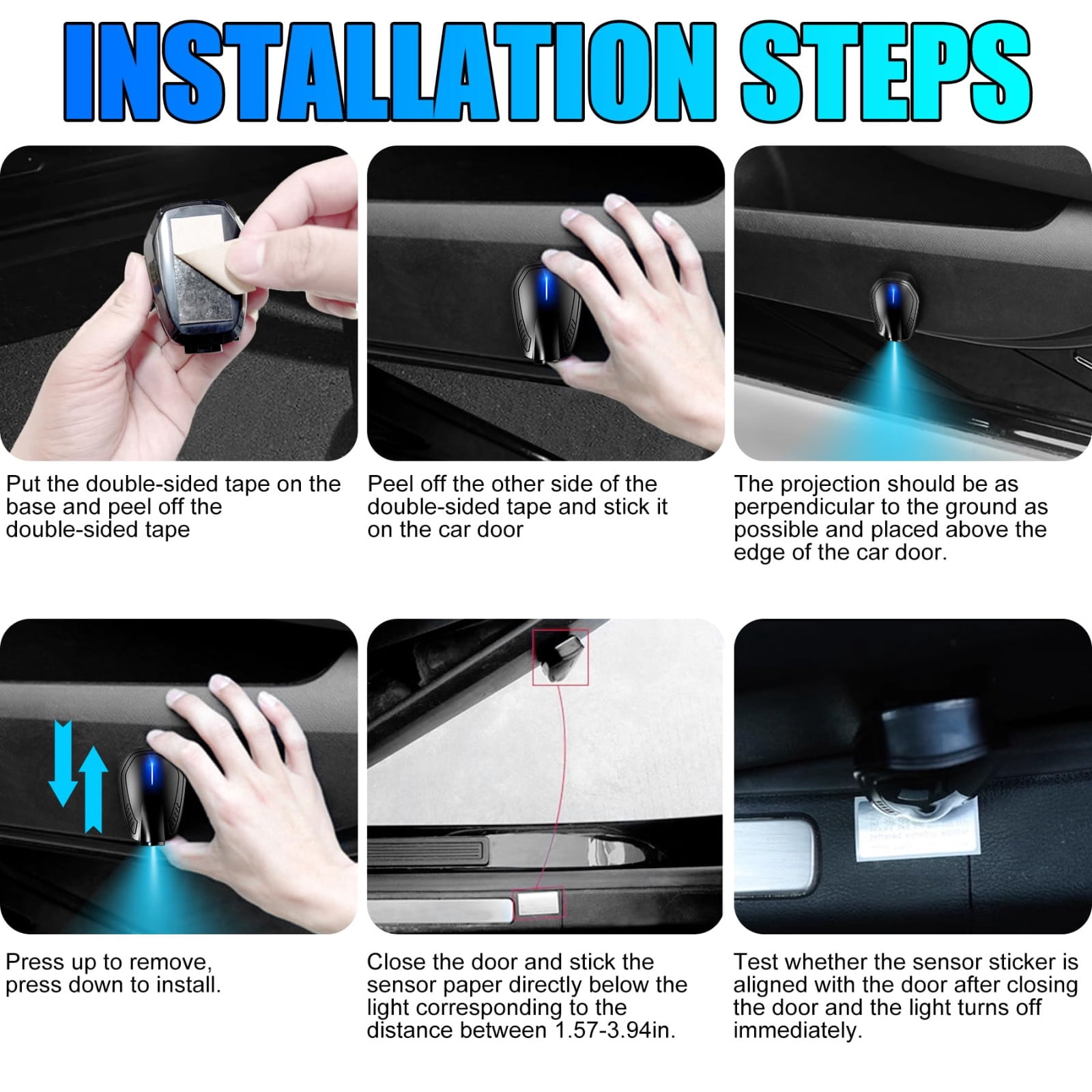 Car Door Logo Projector Lights, Rechargeable, HD Welcome Light for Nighttime Car Door Illumination