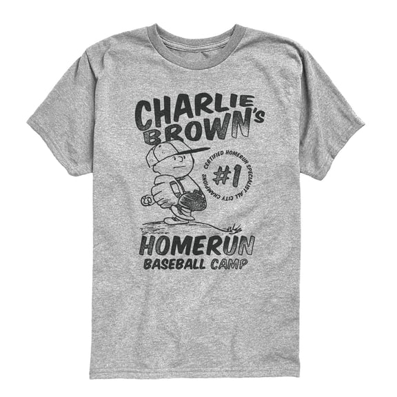 Peanuts - Charlie Brown's Baseball Camp - Youth Boys Short Sleeve Graphic T-Shirt