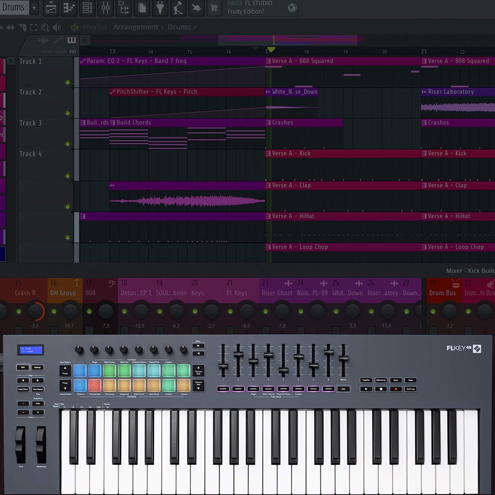Novation AMS-FLKEY-49 FLkey 49 USB MIDI Keyboard Controller Bundle with 2 YR CPS Enhanced Protection Pack