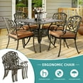 thumbnail image 5 of MEETWARM 5-Piece Outdoor Patio Dining Set, All-Weather Cast Aluminum Patio Conversation Set for Backyard Garden Deck with 4 Chairs, 4 Cushions and 35.4" Square Table, 2.2" Umbrella Hole, 5 of 7