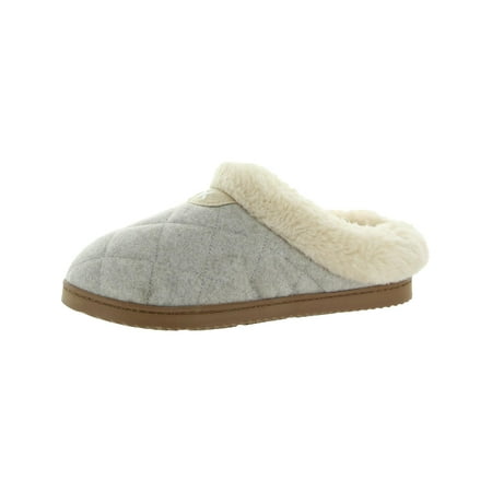 

Dearfoams Womens Quilted Slip-On Slide Slippers Ivory 7-8 Medium (B M)