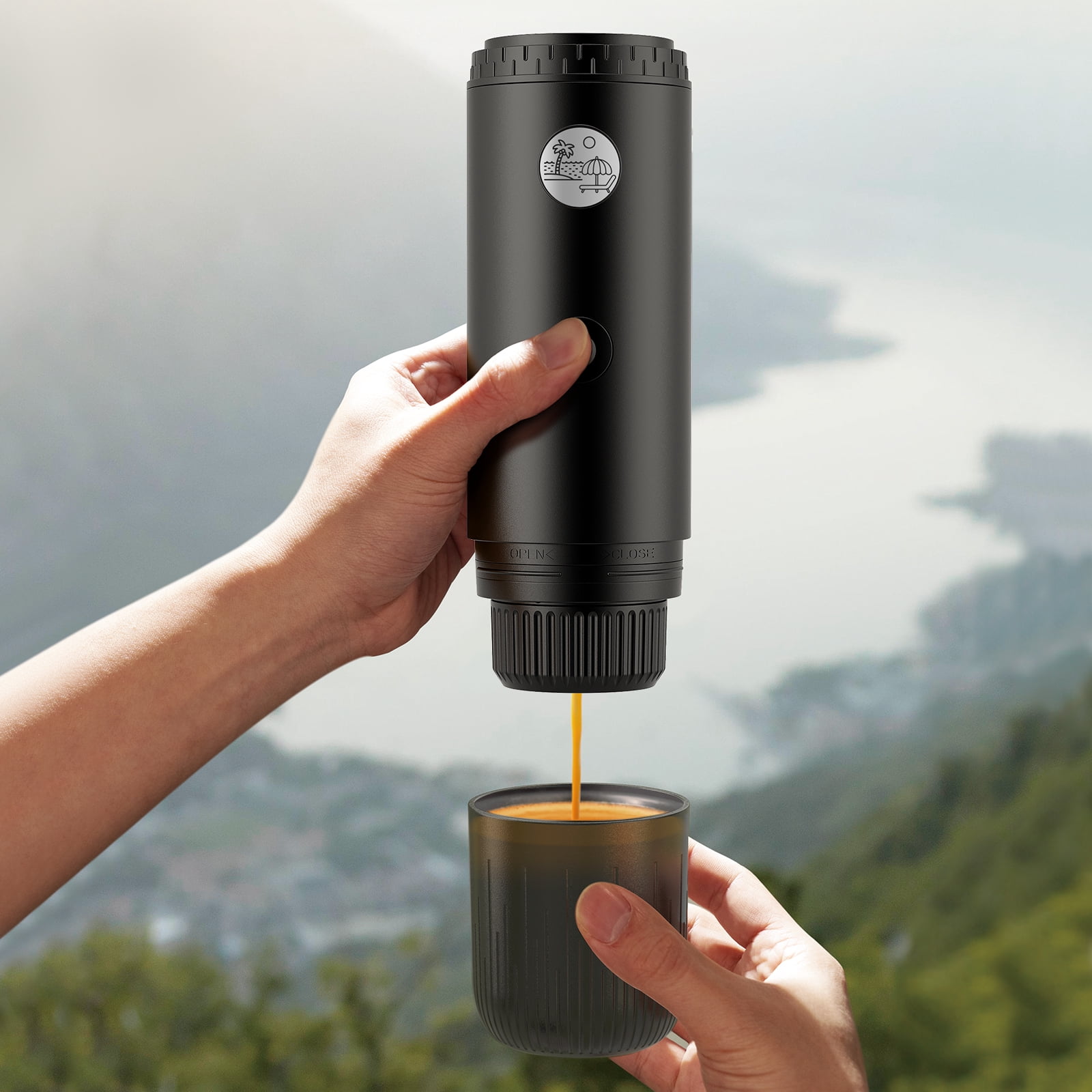 3-in-1 Portable Espresso Machine, Travel Coffee Maker with Self-Heating USB-C, 19Bar Mini Espresso for Camping Hiking Office