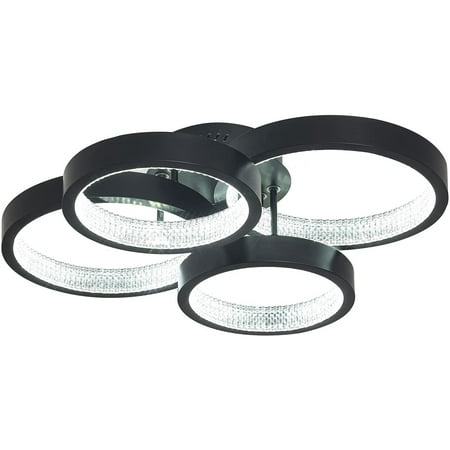 

Oukaning Modern Ceiling Lamp Lighting Flush Mount LED Ceiling Light Fixture 4 Circle Ceiling Light with Remote Control