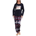 thumbnail image 2 of Elippeo Christmas Family Pajamas Matching Set, Bear Print Long Sleeve T-shirt with Pants Sleepwear Loungewear, 2 of 10