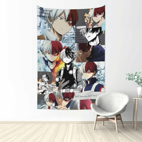 My Hero Academia Shoto Todoroki Tapestry Wall Hanging Home Decoration Wall Blanket Dormitory Living Room Bedroom Backdrop Poster( 60x40inch)