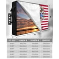 thumbnail image 2 of Red Stripe Outdoor TV Cover 52 to 55 Inch Weatherproof, Independence Day Love Heart Botanical 600D Oxford TV Covers with Waterproof Zipper, Outside Flat TV Screen Protector 52"Wx19"Hx4.5"D, 2 of 7