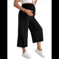 thumbnail image 2 of Pantalones Anchos para Mujer, Cintura Elástica, Verano 2025, Informales, para Playa y Vacaciones Negro XL, 2 of 6