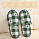 thumbnail image 2 of Fotbe Green White Lumberjack Plaid Pantuflas Peludas para Mujer con Estampado, Zapatillas de Peluche, Zapatos de Invierno para Casa, Uso Interior y Exterior-Large, 2 of 8