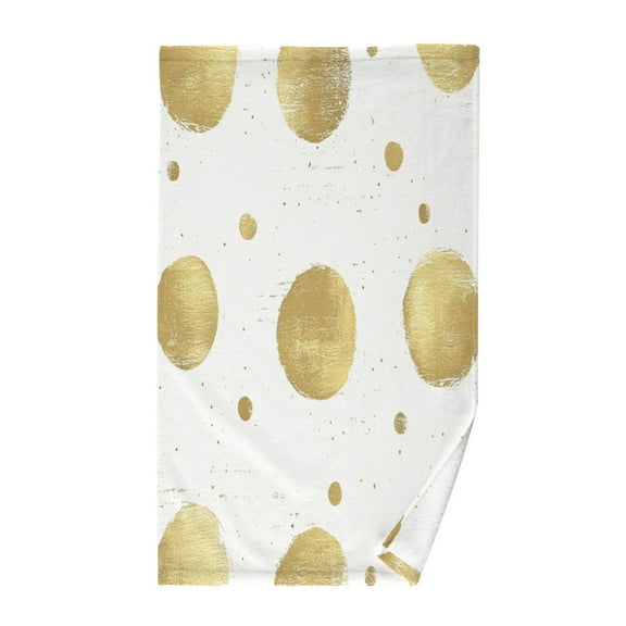 Gold Dots Single Pack 100% Cotton Bath Towel (16'' x 28'') Soft, Highly Absorbent, Ideal for Bathroom, Gym, Beach