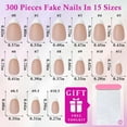 thumbnail image 3 of 24pc Short Almond Nail Tips Nude Fake Nails French Tip Press On Nails Short Almond Acrylic Nails Press on Nail Glue Nail False Fingernail Matte Gel Extension Tips 15 Sizes Dark Nude, 3 of 4