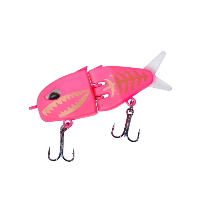 Mini Glide Fishing Swimbait Wobbler, Plastic Soft Rubber Fins, Lifelike Motion, Built-In Sound, Double Treble Hooks